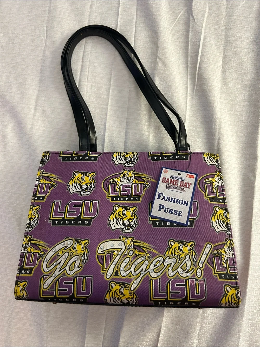 LSU Tigers Purple Fashion Satchel - Collegiate Logo Design